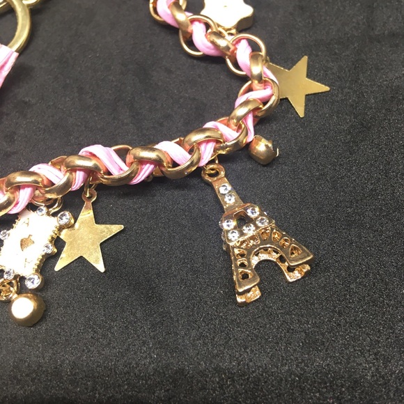 Paris Eiffel Tower Leather Charm Bracelet - Picture 4 of 12